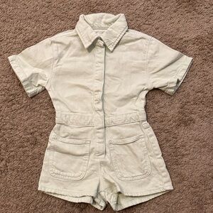Zara Denim Short Sleeve Romper